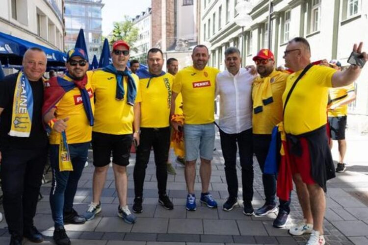 Ciolacu, în mijlocul suporterilor români din Germania: Într-un singur glas: Hai, România!