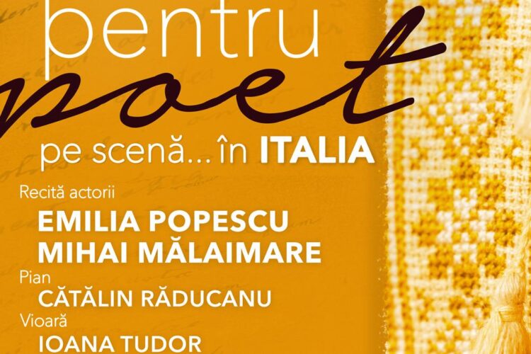 Pe 2 iulie, la Milano, Aplauze pentru poet pe scenă… în Italia, un spectacol cu actorii Emilia Popescu și Mihai Mălaimare