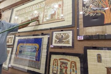 Lecții de fabricat papirus, pentru vizitatorii Egiptului