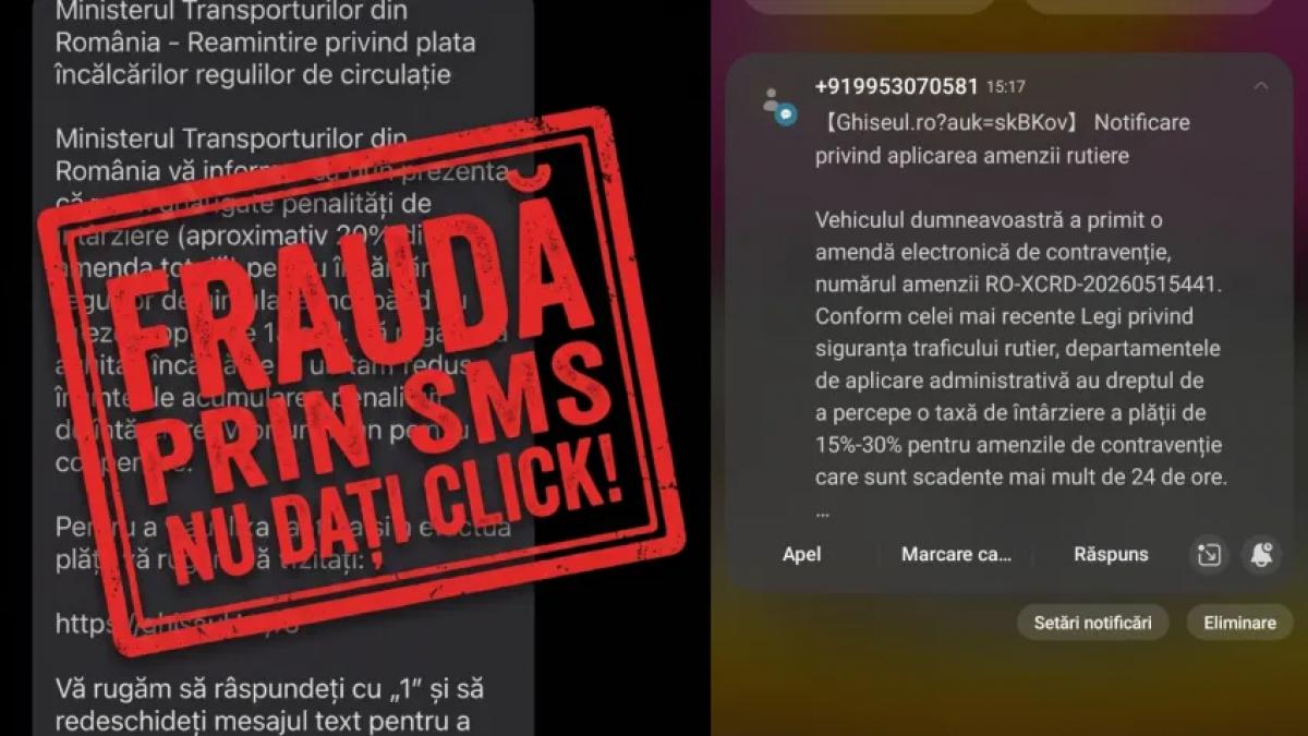 „Amenda prin SMS” este o tentativă de fraudă