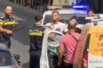 Scene șocante în centrul Brașovului: 2 polițiști au fost băuți crunt în timpul unei intervenții