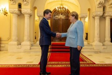 Angela Merkel, primită oficial de șeful statului, Nicușor Dan