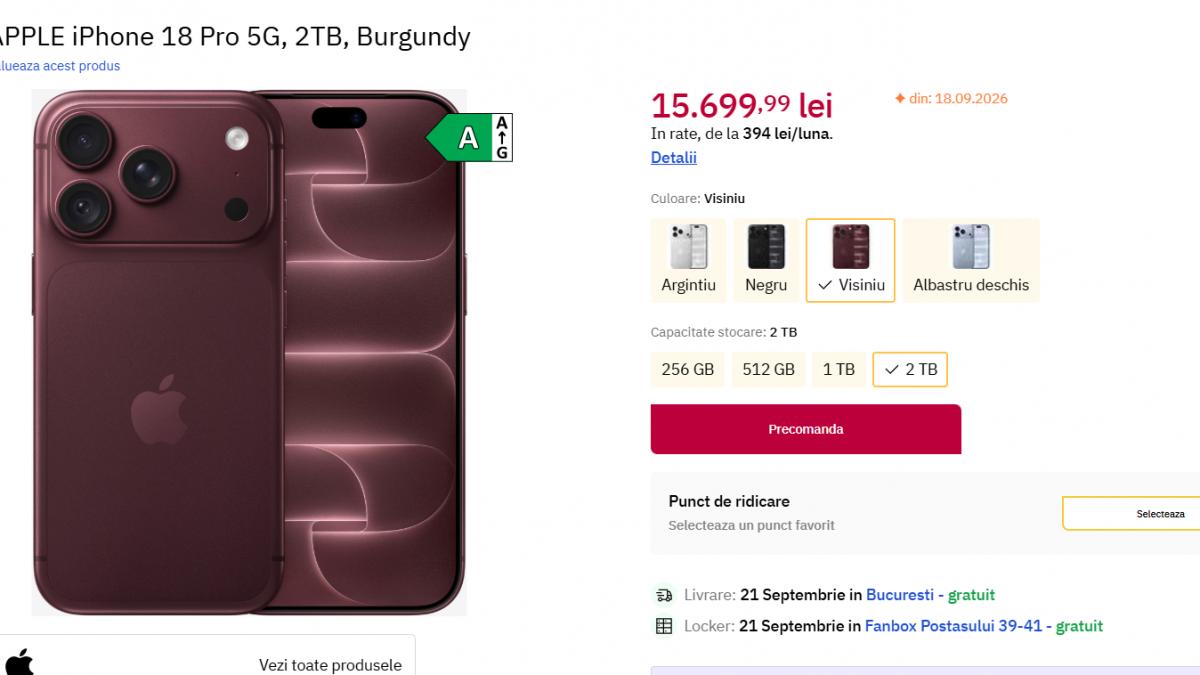 iPhone 18 Pro și iPhone 18 Pro Max în România: Prețurile afișate de eMAG, Altex, iSTYLE și Flanco