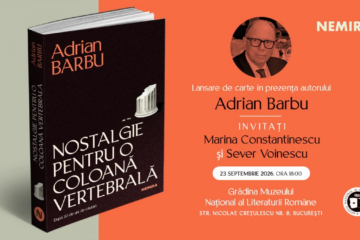 Editura Nemira vă invită la un nou eveniment: lansarea de carte „Nostalgie pentru o coloană vertebrală. După 30 de ani de căutări”, în prezența autorului Adrian Barbu