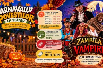 „Carnavalul Poveștilor la Teatru”. Costume, mister, joacă, surprize și spectacol la Teatrul „George Ciprian” din Buzău!