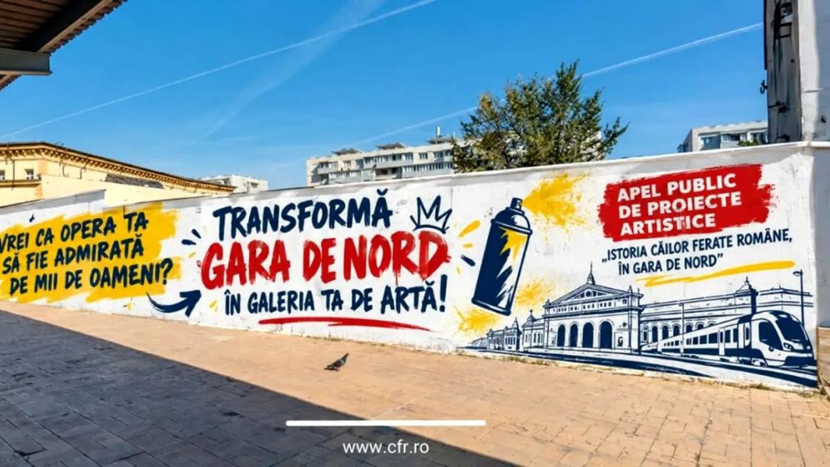 CFR caută talente: Se lansează concursul pentru realizarea unei picturi murale în Gara de Nord