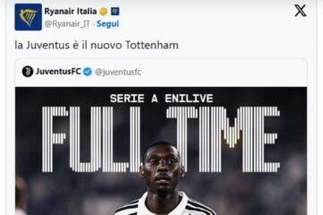 Juventus, batjocorită de o companie aeriană low-cost.