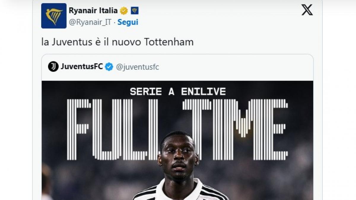 Juventus, batjocorită de o companie aeriană low-cost.